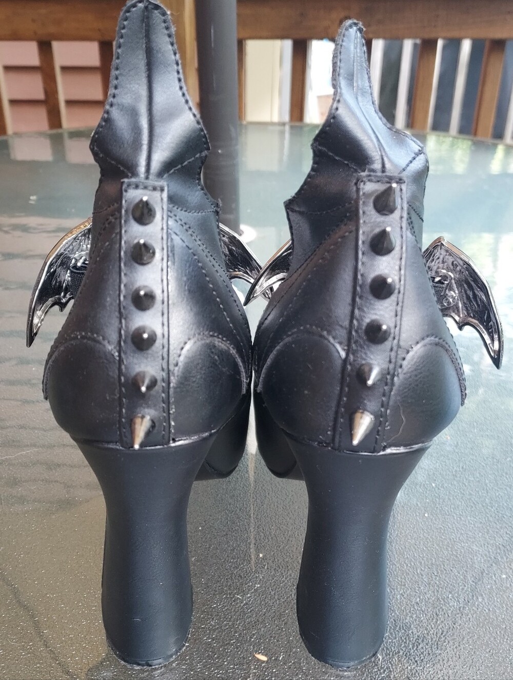 Bat Platform Shoes In Vegan Leather 9M! - Picture 6 of 9
